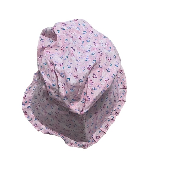 Pink Flower Bonnet Elastic Back and Tie - Picture 4 of 9